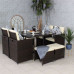 Cannes Rattan Cube Dining Set - 8 Seater Brown